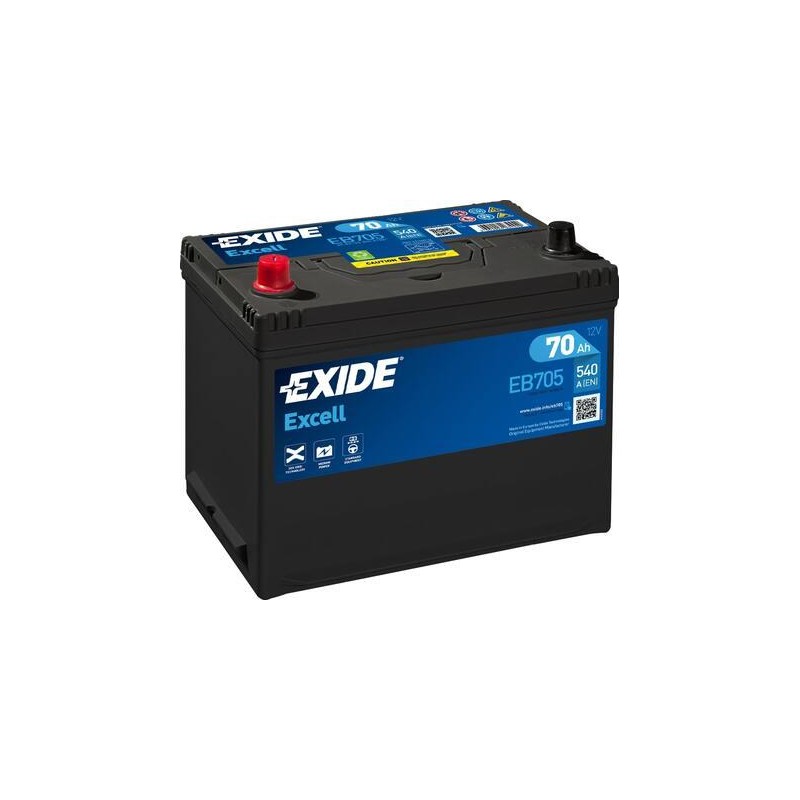 autobaterie EXIDE Excell 12V 70Ah 540A 272x173x222 Levá