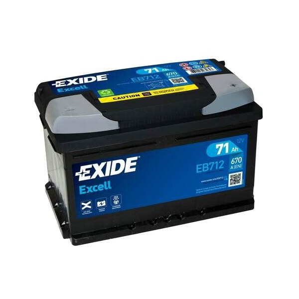 autobaterie EXIDE Excell 12V 71Ah 670A 278x175x175