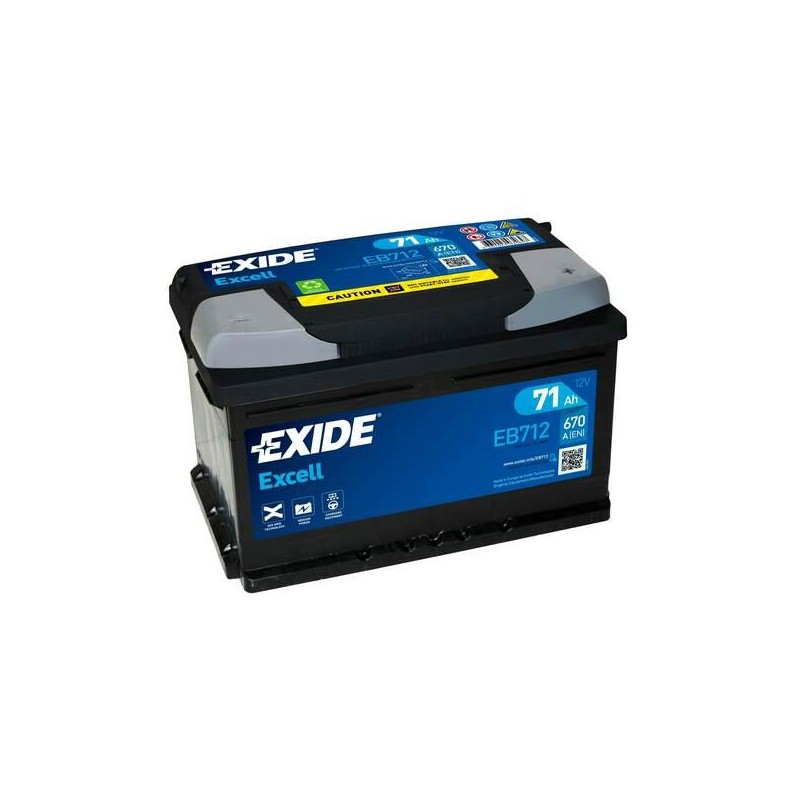 autobaterie EXIDE Excell 12V 71Ah 670A 278x175x175