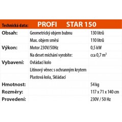 Míchačka LESCHA Star 150 125l 230V WS FR