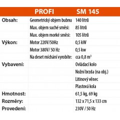 Míchačka LESCHA SM 145S 140l 230V WS HR