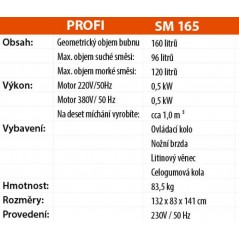 Míchačka LESCHA SM 165S 160l 230V WS BR