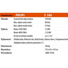 Míchačka LESCHA S 180 180l 400V DS BR !OBJ!